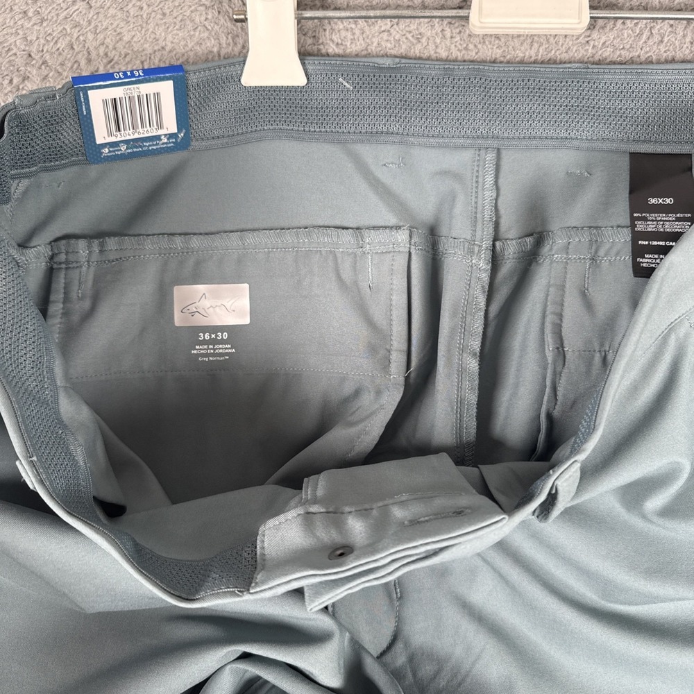 Greg Norman Golf Performance Pants Mens 36x30 BLUE Comfort Stretch Waistband NEW - Picture 6 of 8